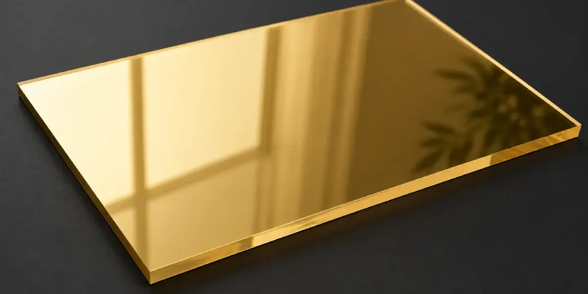 acrilico espejo dorado