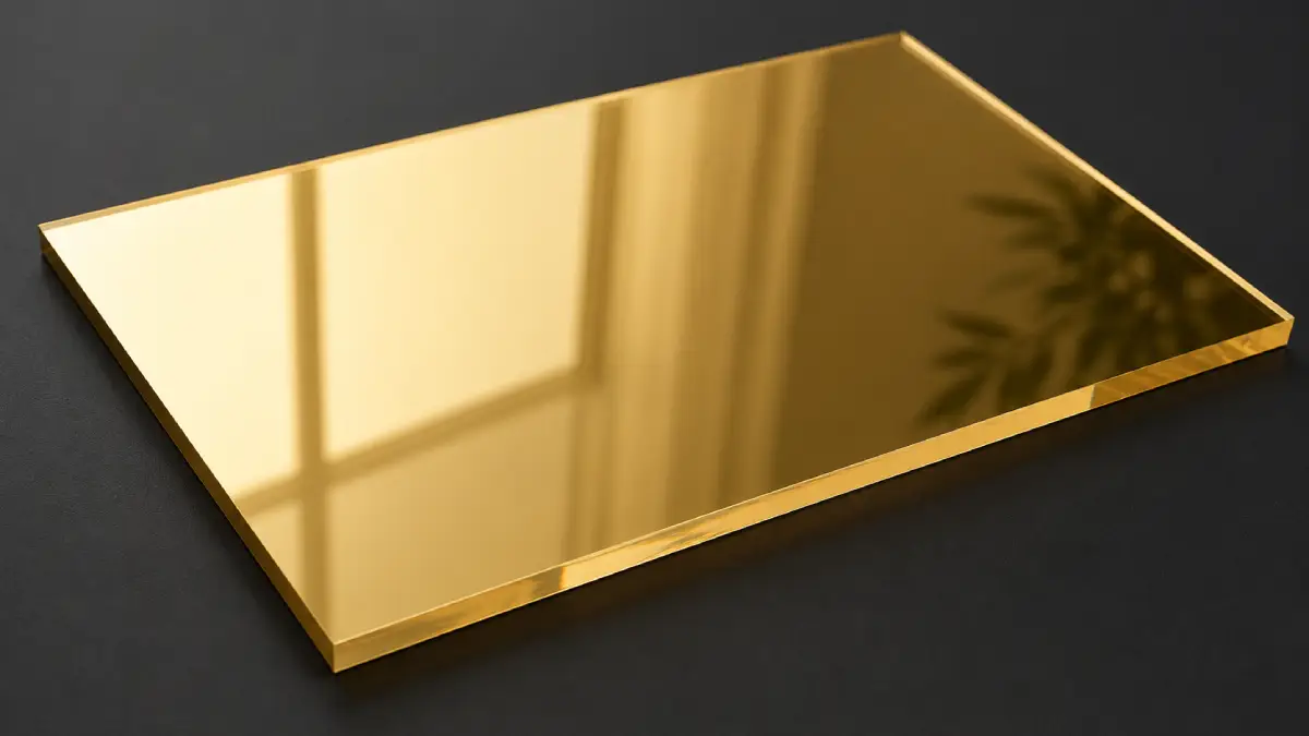 acrilico espejo dorado